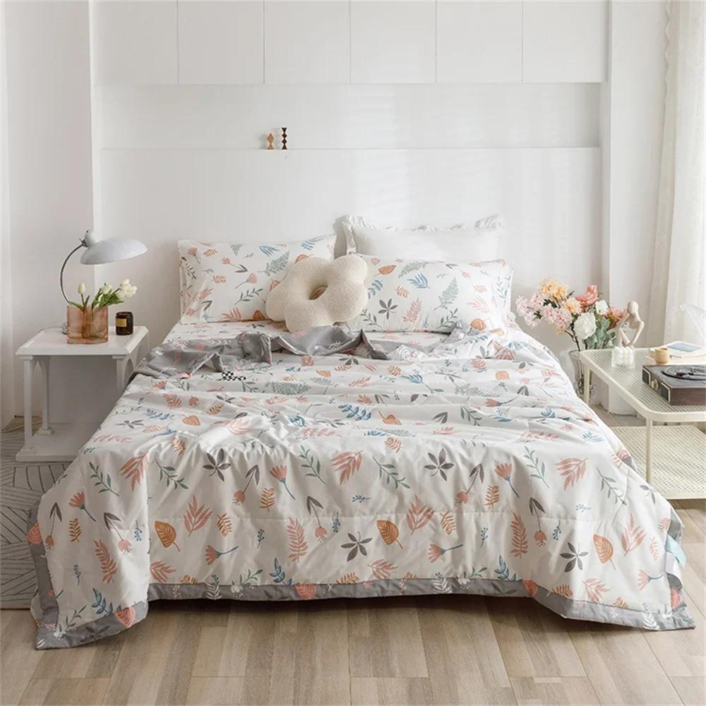 Svetanya Cartoon Pastoral Summer Air Conditioning Quilt Stitching Throws Blanket Cotton Twin Queen Size (no Pillowcase)