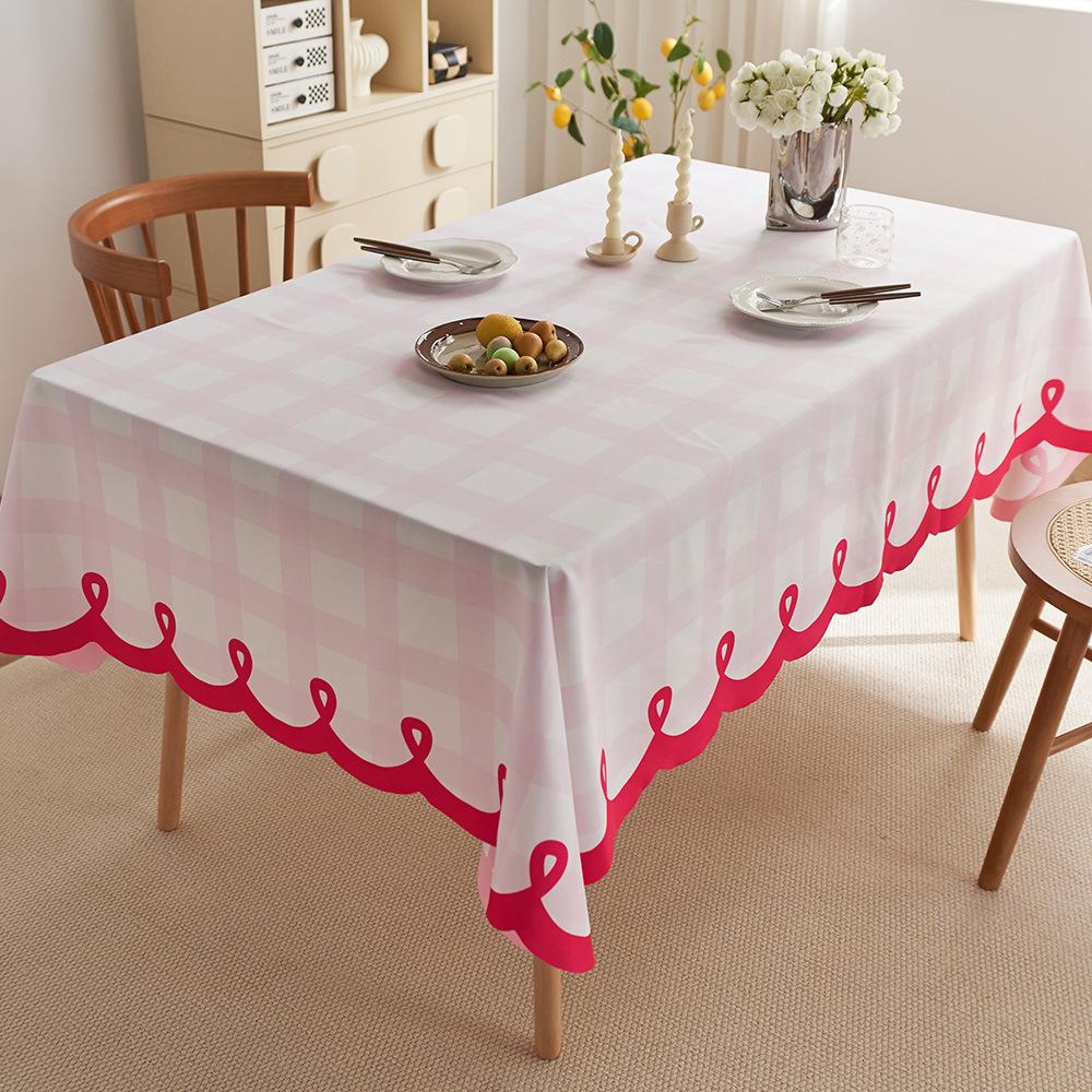 Waterproof Special-Shaped Tablecloth, Anti-Scalding Table Mat, Hemp Fabric Tablecloth, Light Luxury, High-End Coffee Table Cover