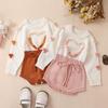 Baby Girls Autumn Winter Sweater 3M 6M 9M 12M 18M Romper Long Sleeve Contrast Color Heart Knit Romper
