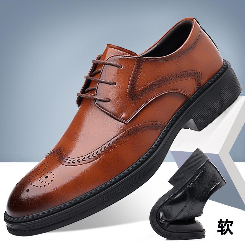 Модные туфли-броги из коровьей кожи для мужчин, весна-осень, новые дизайнерские модные повседневные свадебные туфли для мужчин, однотонные туфли для мужчин