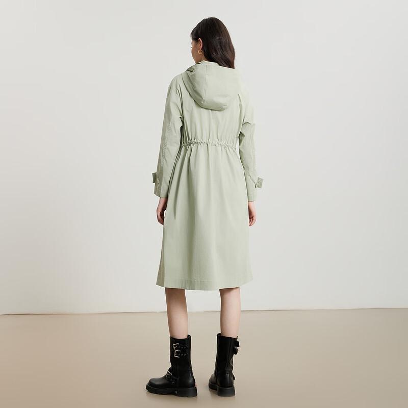 Женский приталенный тренч с капюшоном Gejin