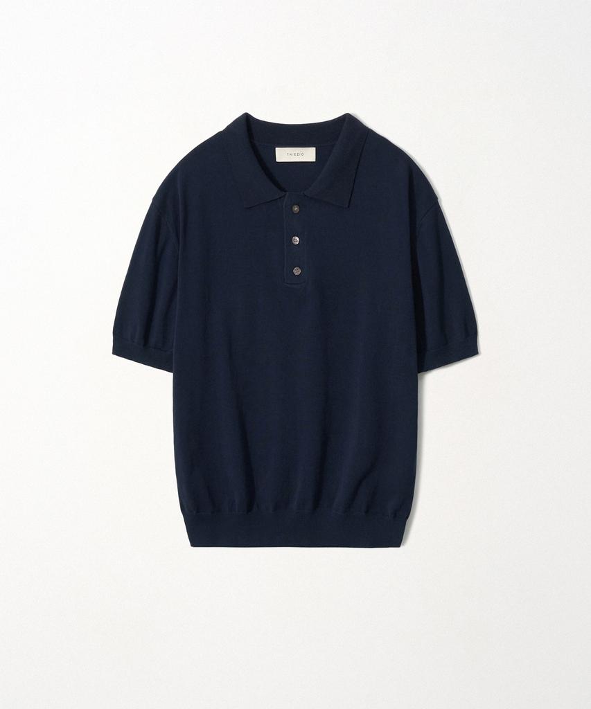 EZIO Basic Linen Collar Knit_Navy