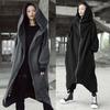 Plus Size Women Autumn Winter Solid Color Zip Hooded Sweatshirt Long Fleece