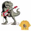 Music Dinosaur Patch 3D Animal Clothes Heat Transfer Fashion Stickers Diy Accessory Iron On Patches For Jackets