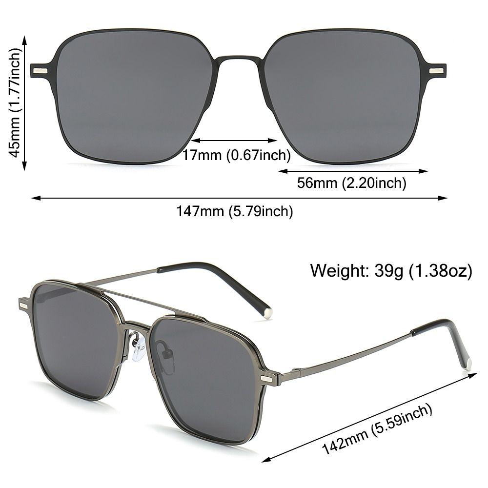UV400 Night Vision Metal Computer Glasses with Magnet Clip On Sunglasses Anti Blue Light Glasses 3 In 1 Glasses