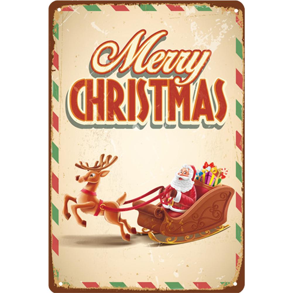 Металлическая жестяная вывеска с Рождеством, металлическая табличка с изображением лося, Санта-Клауса, железная живопись, украшение для домашнего бара, кафе, паба, настенные художественные тарелки