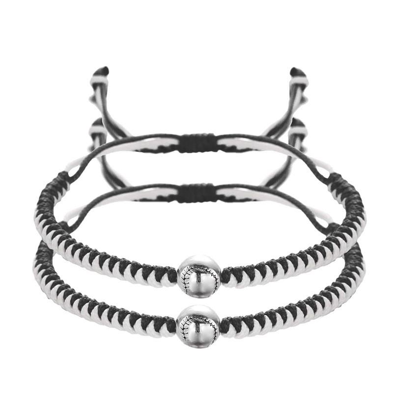 Color Blocking Handmade Adjustable Woven Cord Bracelets With Resin Beads For Womens Gift