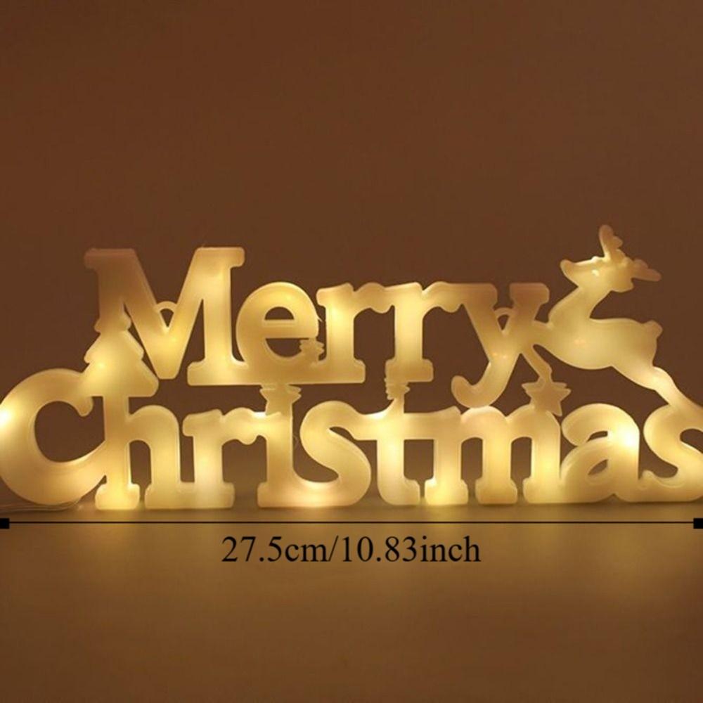 Three-dimensional Christmas Decoration Items Waterproof New Year Merry Christmas Letter Lights Perfect RED Panel