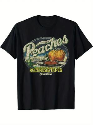 Футболка Peaches Records & Tapes 1975 Мягкая и дышащая для всех сезонов И a G