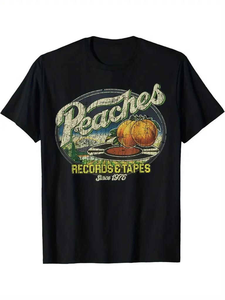 Футболка Peaches Records & Tapes 1975 Мягкая и дышащая для всех сезонов И a G