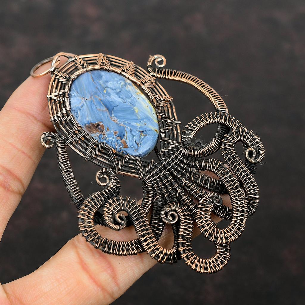 Pietersite Pendant Copper Wire Wrapped Pendant Pietersite Gemstone Jewelry Handmade Pendant Octopus Pendant Gift For Her Copper Wire Jewelry