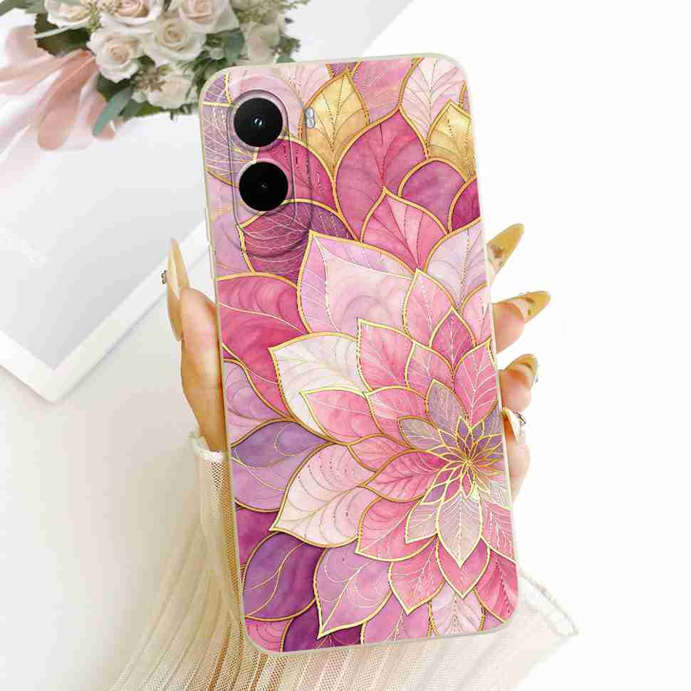 Silicone Case For Xiaomi Poco M7 4G Case Cute Cat Flowers Soft Slim Phone Cases For Xiaomi Poco M7 PocoM7 4G Cover Bumper