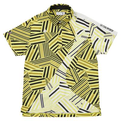 Рубашка Coq Sportif с коротким рукавом с французской каймой, впитывающая пот, быстросохнущая, эластичная, солнцезащитная, гольф QGMXJA12 YL00 [Le Golf] [Stretch Forcer] UPF50+ для мужчин