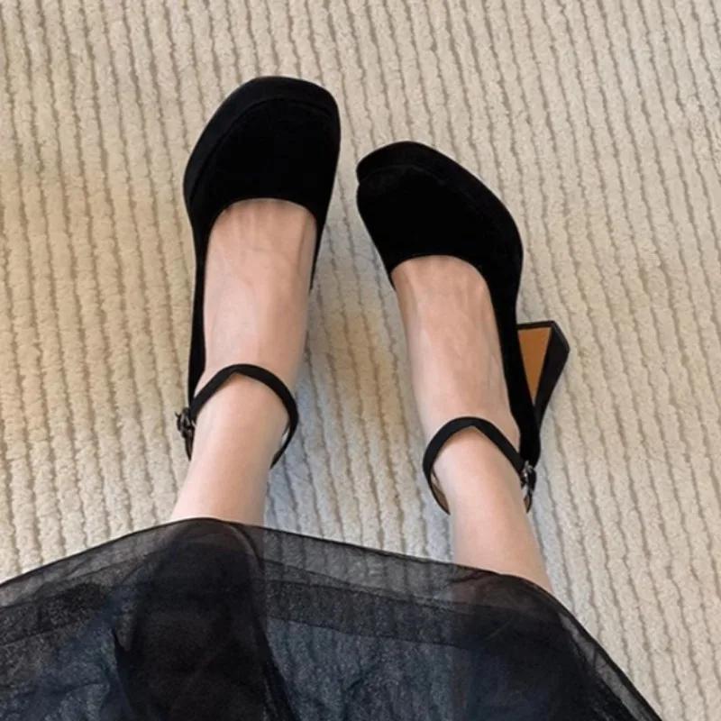 Модные горячие продажи женские туфли на высоком каблуке с пряжкой и ремешком, новые туфли-лодочки с круглым носком для вечеринок, женские бестселлеры, супер высокие туфли для женщин