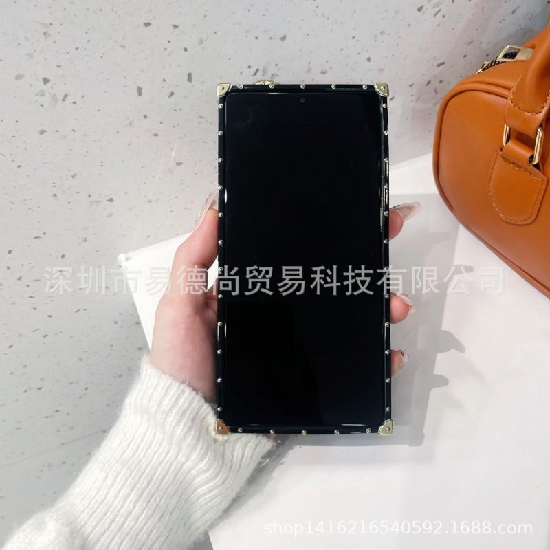 Square Band Compatible Phone Case Galaxy S25 Ultra S26 Plus Soft TPU Leather Cover Shockproof Stand Design
