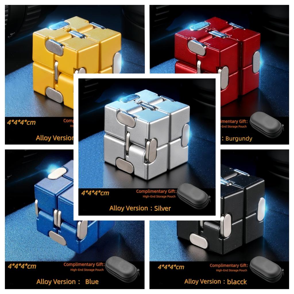 Alloy&Plastic Infinity Cube Fidget Toy Ultra-Durable Sensory Stress Reliever for Adults & Kids Anxiety Relief Gift