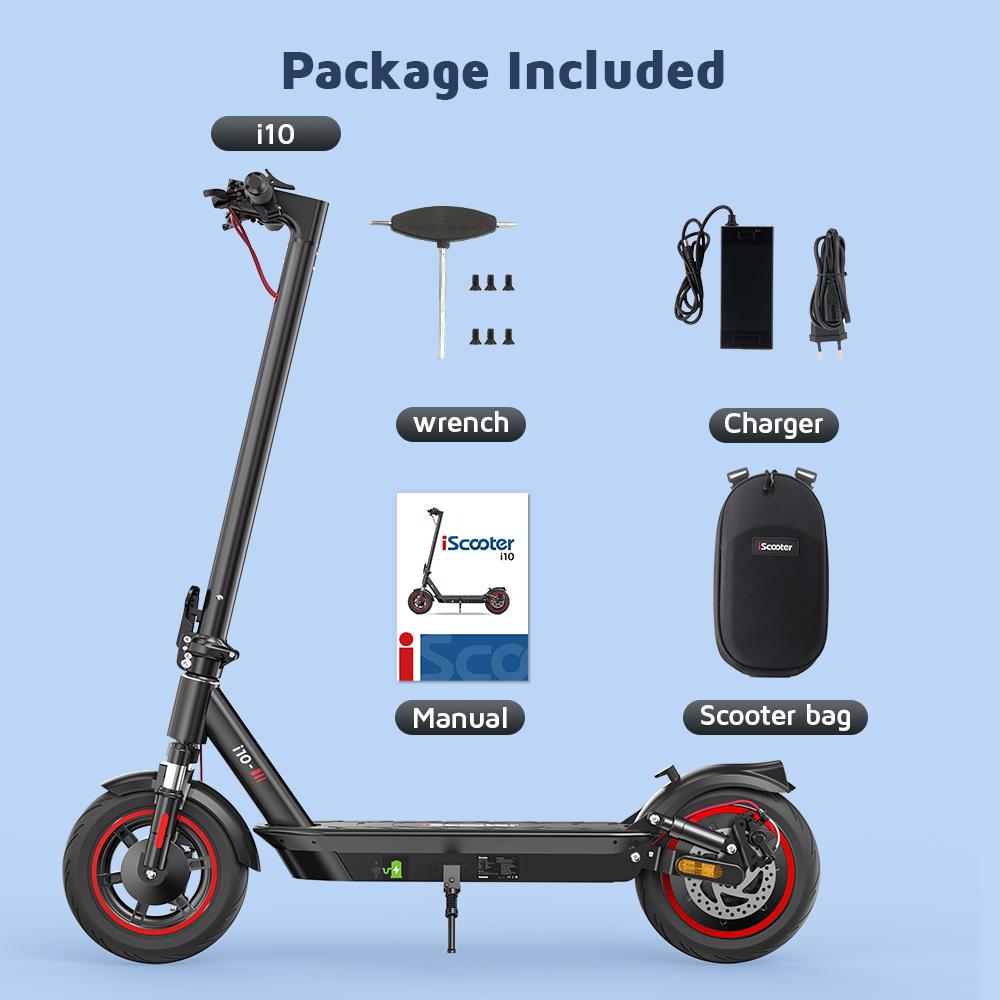iScooter i10 Foldable Electric Scooter 48V 15Ah Battery Up to 60 km Range 45 km/h Maximum Speed 650W Motor Power