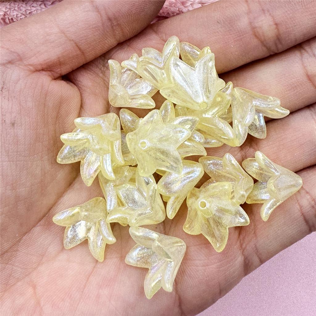 Шпилька-орнамент «сделай сам», аксессуар из бисера, цветочные бусины, разноцветные 20 шт., 16*11,5 мм, матовый материал аксессуара, цвет макарон, акрил