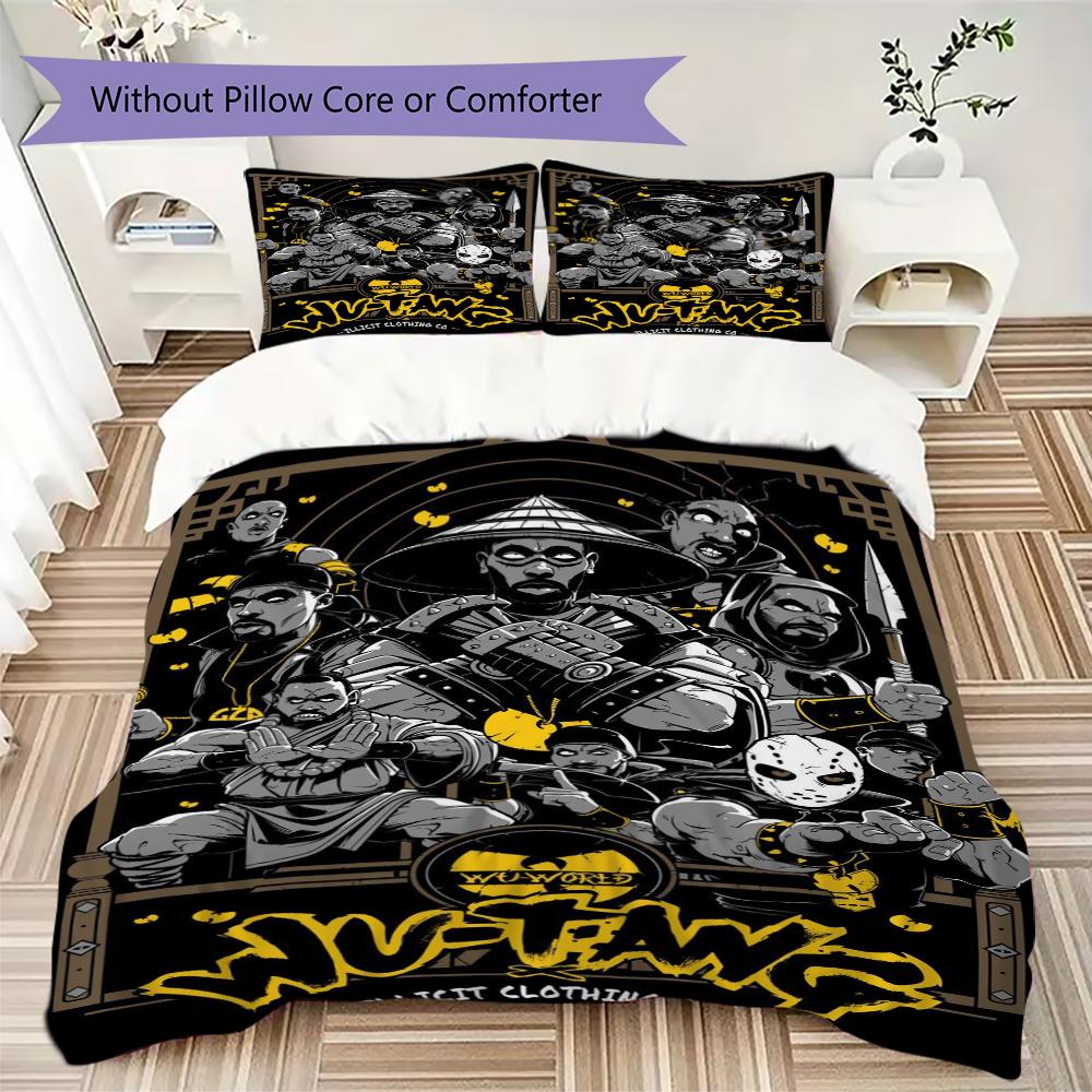 WU TANG Pattern Bedding uilt Set uilt Cover Pillowcase Home Decoration Birthday Gift (1 * duvet cover + 2 * pillowcase without core)102