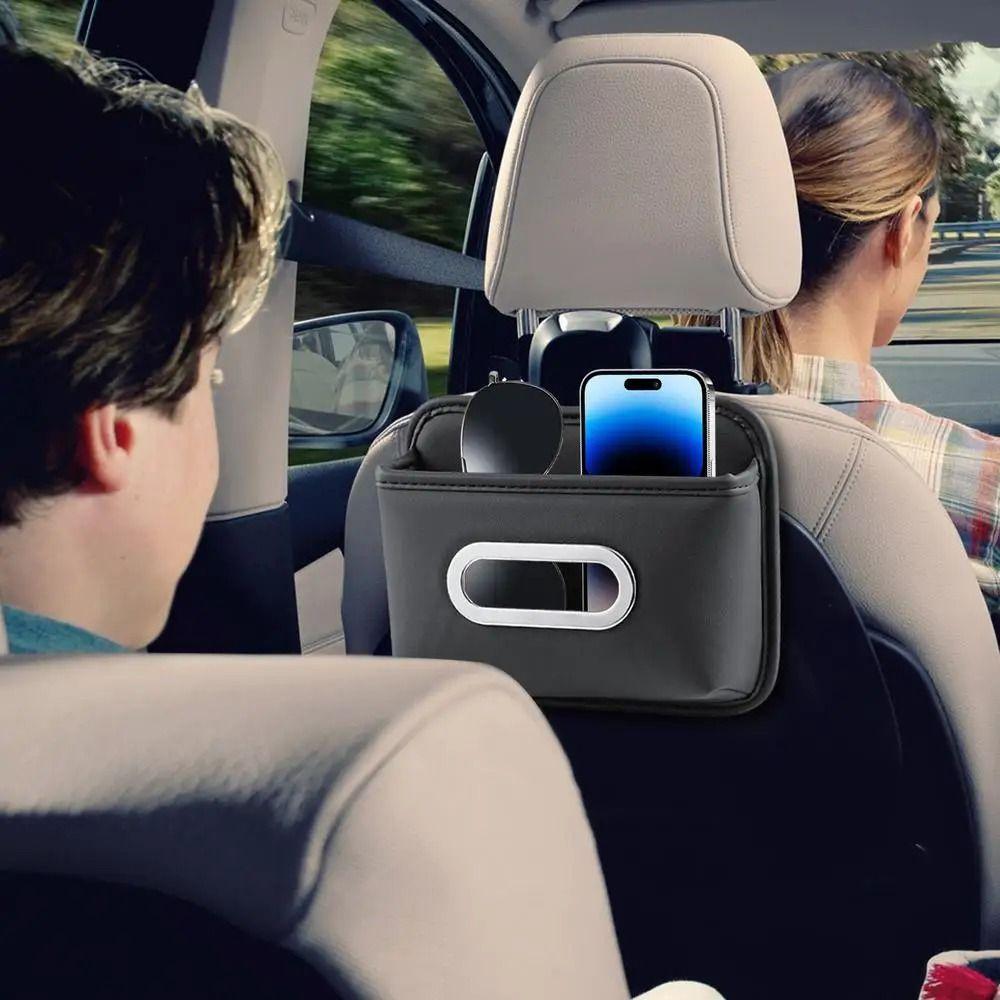 Липкий дизайн Автомобильный органайзер для салфеток на спинку сиденья Большая вместимость Кожаный органайзер для салфеток в автомобиль Путешествия