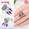 Infinite love Jewelry Черное и Розовое Сердце Блестящие Циркониевые Кольца Модные Новые Кольца из Серебра 925 Пробы для Женщин Подарок на День Святого Валентина