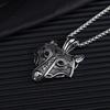 New Titanium Steel Wolf Head Accessory Nordic Viking Titanium Steel Hip Hop Necklace for Men