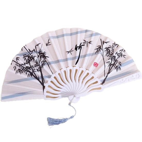 Складной вентилятор с глянцевой текстурой. Красивые различные стили. Гладкая поверхность. Тонкая работа. Украшение. Ткань Оксфорд. Ручной вентилятор в китайском стиле. Товары для дома.