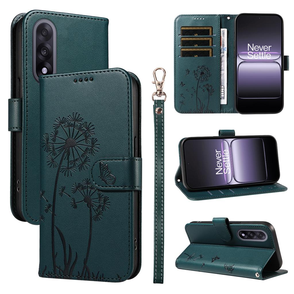 For OnePlus Nord 5 5G/OnePlus Ace 5 Ultra 5G Leather Wallet Case with Strap Dandelion Imprint Phone Stand Cover