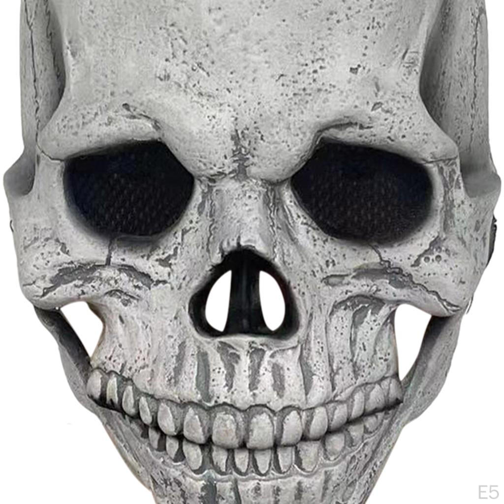 Halloween Horror Skull Helmet Movable Jaw Latex Party Costume Decoration