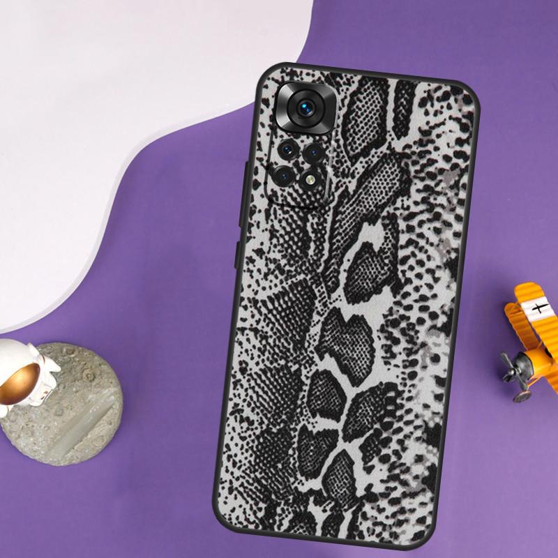 Чехол под змеиную кожу для Xiaomi Redmi Note 13 Pro 14 12 9 10 11 Pro 10S 11S 12S Redmi 14C 13C 10C 12C