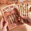 5pcs Capybara Gel Pens Set Metal Cartoon Patch 0.5mm Ballpoint Black Color Ink for Writing School