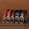 Women's Leather First Layer Cowhide Brass Buckle Belt Women's Fashion Trend Washed Retro Belt