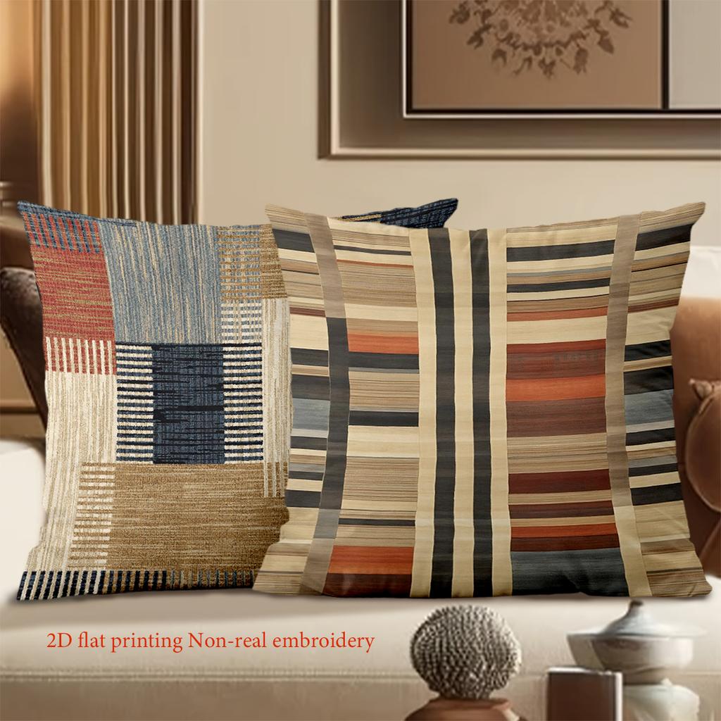 2D Flat Printing Non-real Embroidery Colorful Patterned Throw Pillows Polyester pillowcase, sofa  cushion cov Headboard Pillow