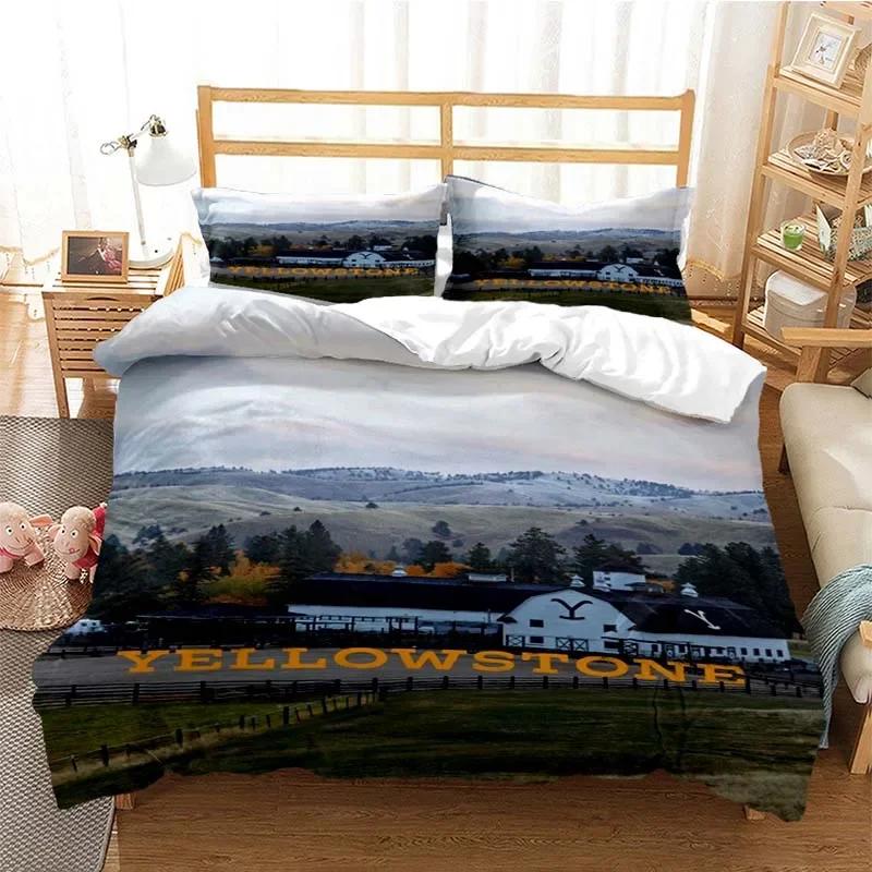 Постельное белье Yellowstone Fashion с цифровой печатью, комплект: пододеяльник, одеяло, кровать, односпальный, полуторный, двуспальный, королевский, молодежный, детский, для девочек, для мальчиков, подарок
