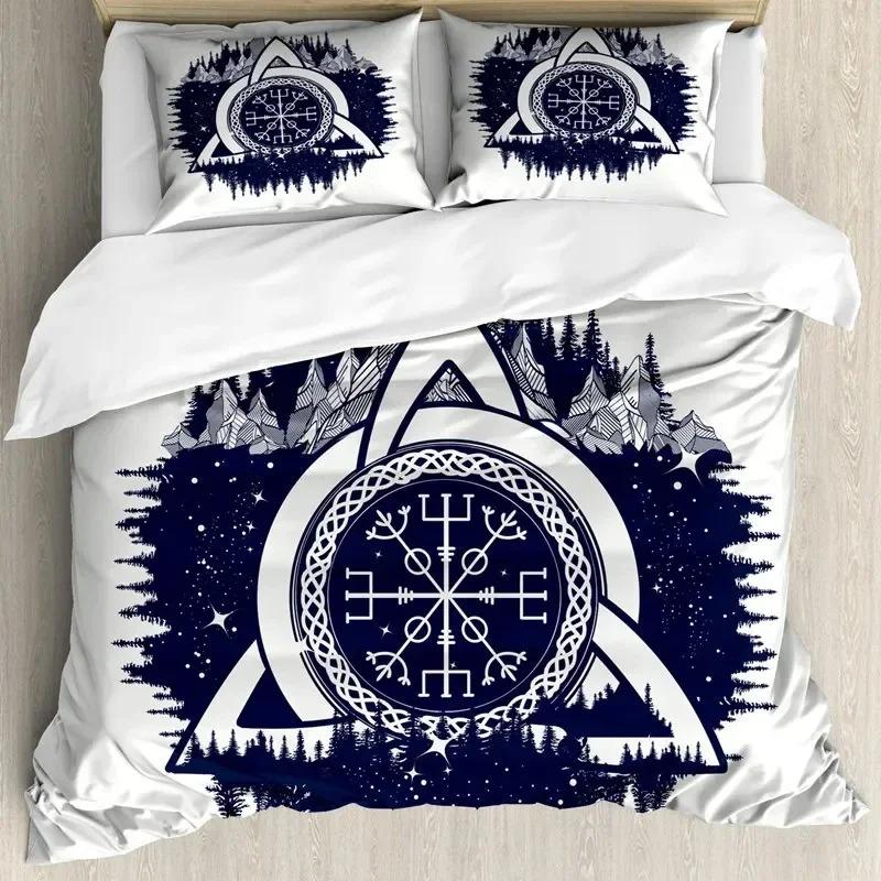 Viking Duvet Cover Collection Mjollnir Bedding Collection Scandinavian Folklore Motifs Northern Germanic Culture Comforter Cover Pillowcases