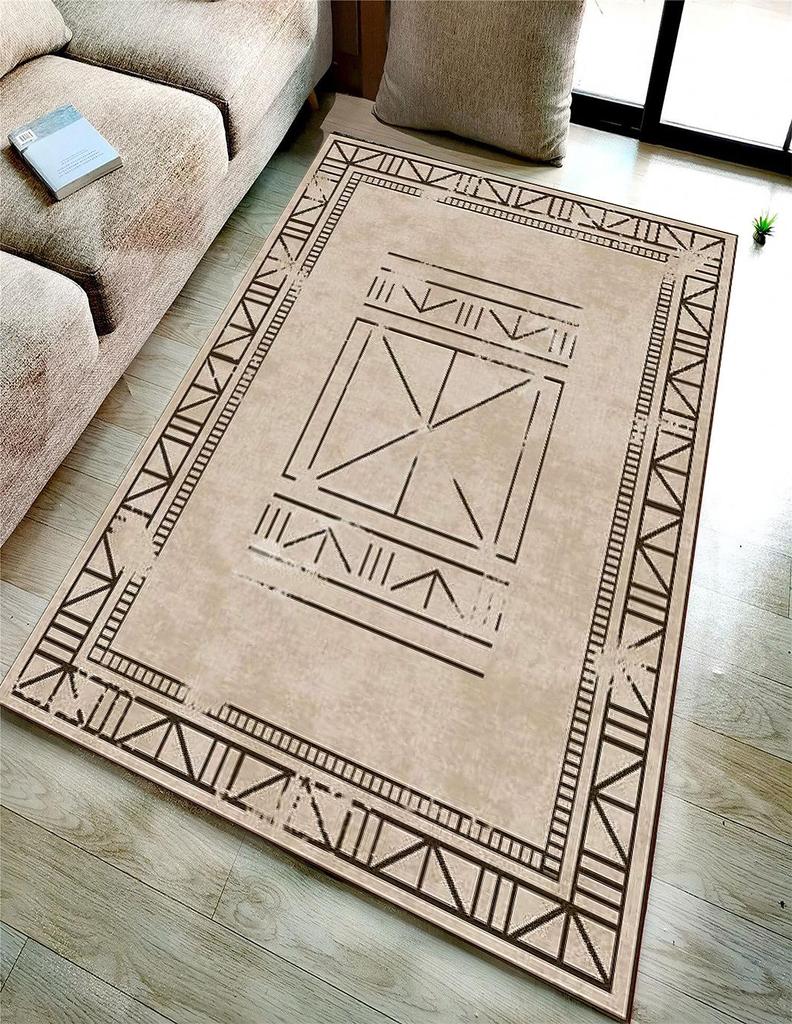 EPeddler Home Современный античный хеттский узор Цифровая печать Моющаяся нескользящая точечная основа с бахромой Новое поколение ковров для гостиной, прихожей, спальни и напольного коврика