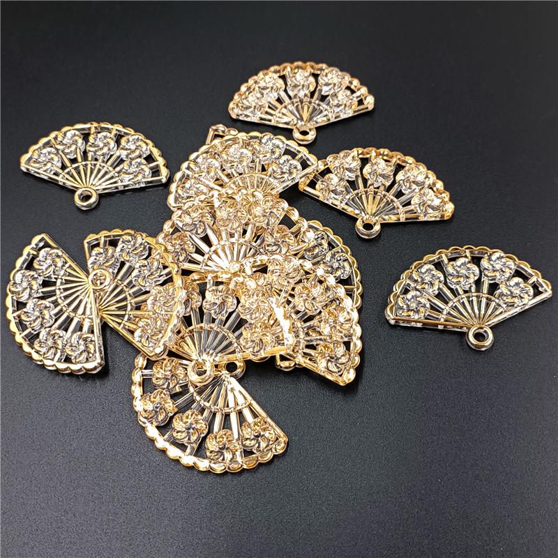 Rose Fan Loose Beads 10/20pcs Fashion Handmade Materials Leaf Loose Beads DIY Jewelry Accessories AB Color Gilded Edge Jewelry