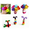 1 Set Pipe Plush Cleaners Crafts Cartoon Eyes Bendable Ball Flexible Stems Colorful Chenille Children DIY