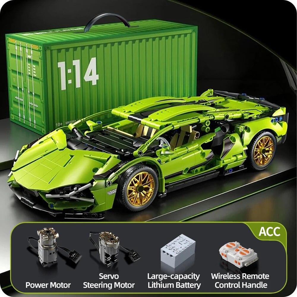 Технический Гоночный Спорткар 1280 Деталей Модель Строительные Блоки Город Механическое Скоростное Транспортное Средство Суперкар Кирпичный Пазл Игрушки Подарок для Ребенка Взрослого
