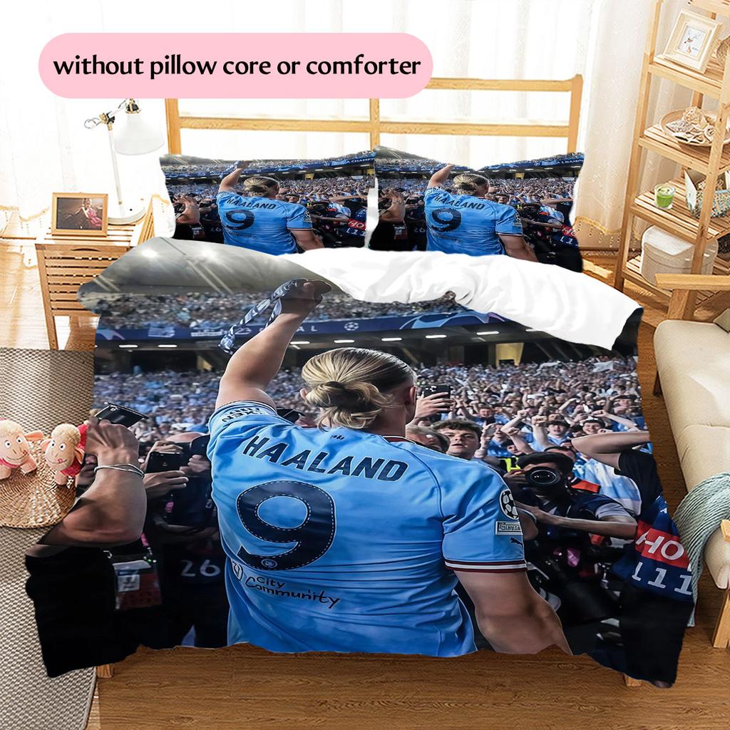 Haaland9 Pattern Bedding Home Decoration Birthday Gift ( 1 duvet cover + 2 pillowcase, without core),fan merchandise.