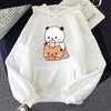 Couple Bubu Dudu Drink Bubble Tea Print Women Hoodie Fall Winter Sweatshirt Harajuku Loose Long Sleeve Fleece Soft Hooded Tops