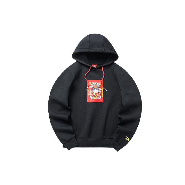 Anta X Wuhuang Wansui Collab Fortune Cat вышивка спортивная толстовка женская толстовка черная 162218714-6