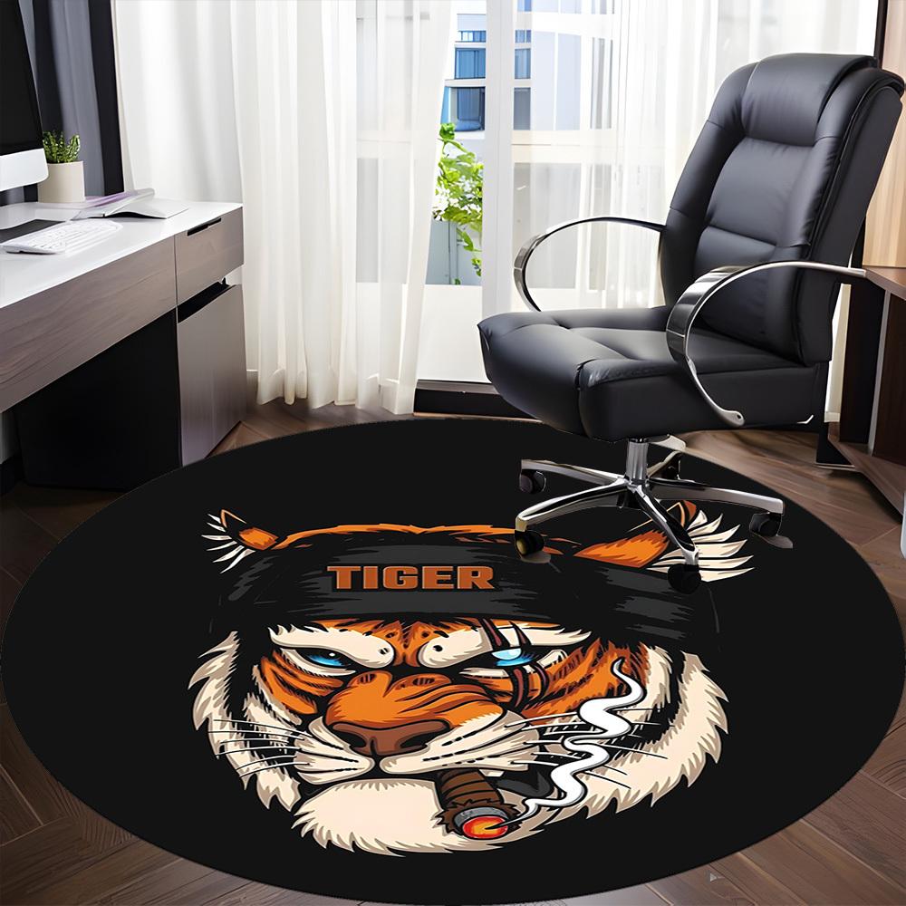1 шт. Круглый ковер Tiger Smoke для офиса, под офисные стулья, в спальню, гостиную, домашний декор, декорирование комнаты, доступен в различных размерах