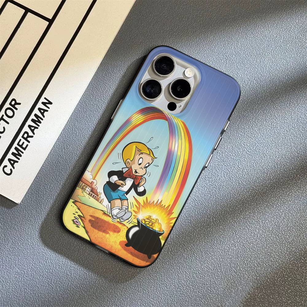 Мультяшный Ричи Рич Для IPhone 15 16 17 14 13 12 11 Pro Max 16E 16 Plus 17 Air Гофрированный Ударопрочный Чехол для Телефона