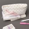 Simple and Niche Cute Snow-white Polka Dot Pencil Bag Large Capacity Student Pencil Box Makeup Storage Bags Stationery