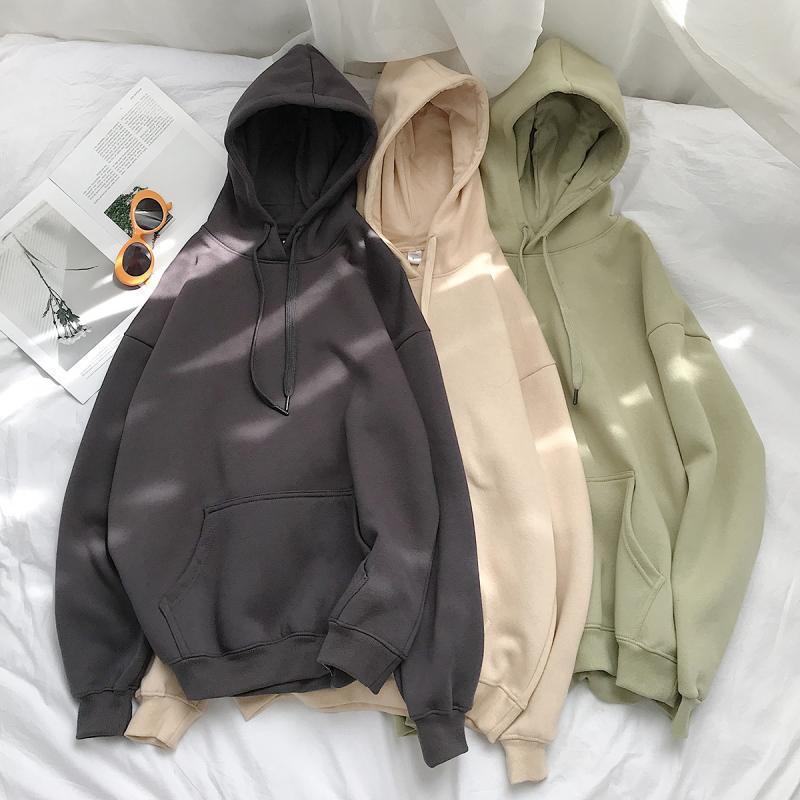 Men's Spring and Autumn Hooded Casual Baseball Clothing Solid Color Pocket Pullover Sweatshirt