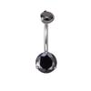 Fashion Navel Curves Belly Button Ring ASTM F136 Titanium Navel Piercing Prong Set Double CZ Gem Piercing Body Jewelry