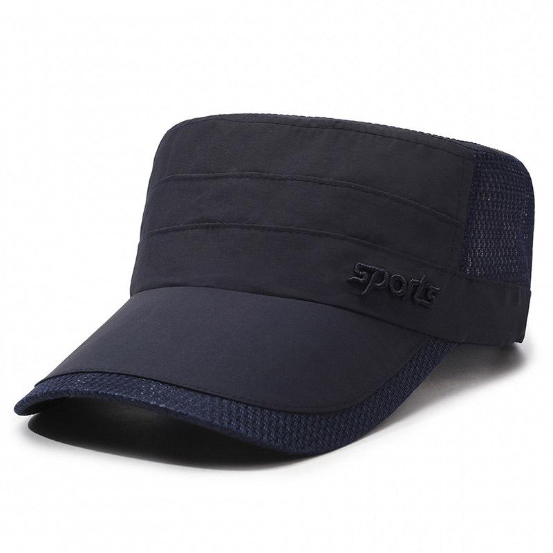 Быстросохнущая мужская повседневная солнцезащитная козырек тонкая дышащая сетчатая кепка повседневная армейская шляпа с плоским верхом Tide