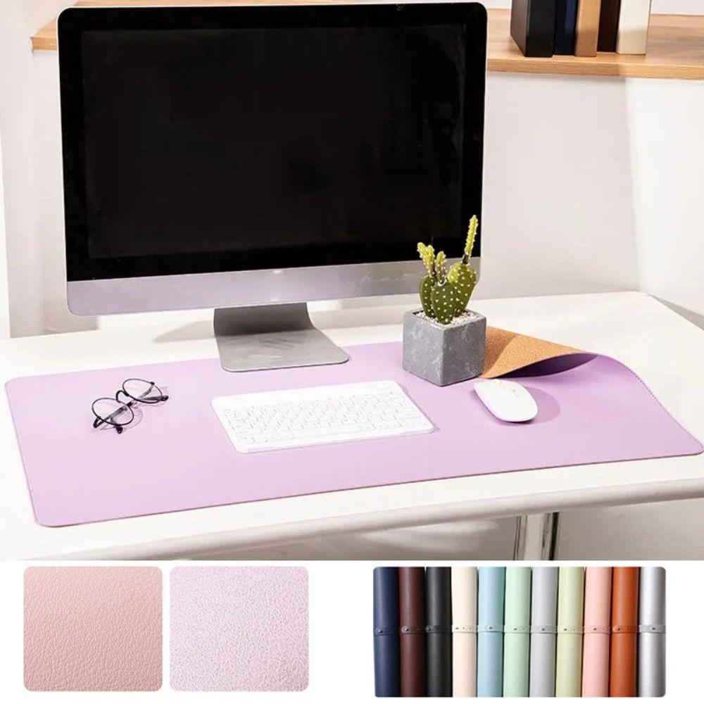 PU Leather PU Mouse Pad Waterproof Keyboard Mousepad Easy Clean Desk Blotter  Home