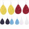 Glitter Colorful Sequin Teardrop Leather Dangle Earring Bohemian Shining Waterdrop Drop Earrings